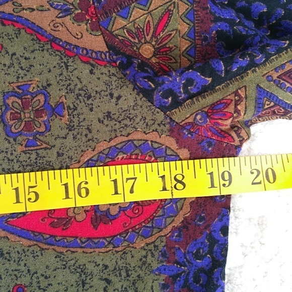 Vintge Robbie Sport Paisley Floral Blouse and Maxi Skirt Set 8  Red Blue - Picture 15 of 16